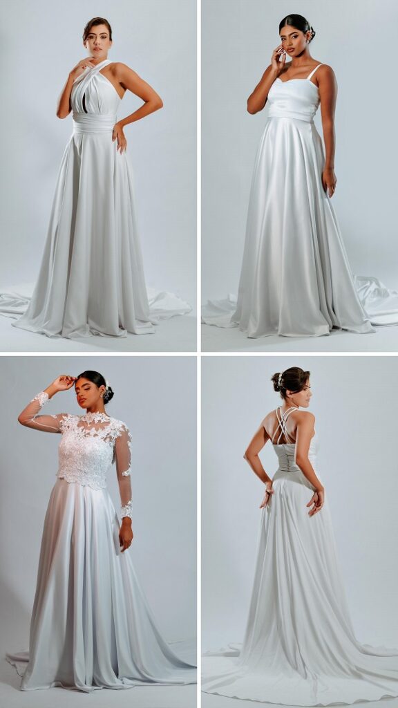 mulheres usando lindos vestidos de noiva, para casamento