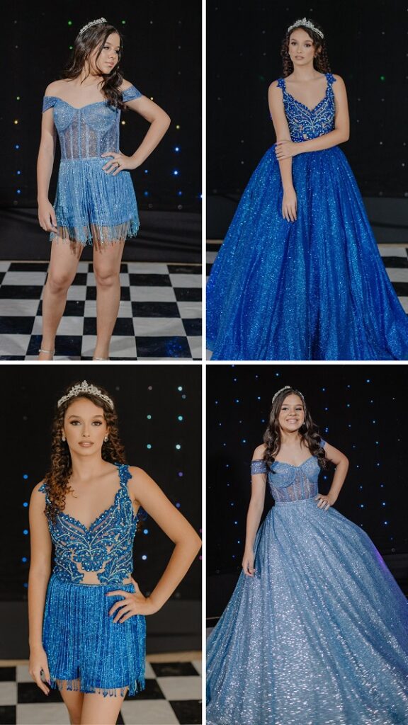moças usando roupas de debutantes, para festa de 15 anos